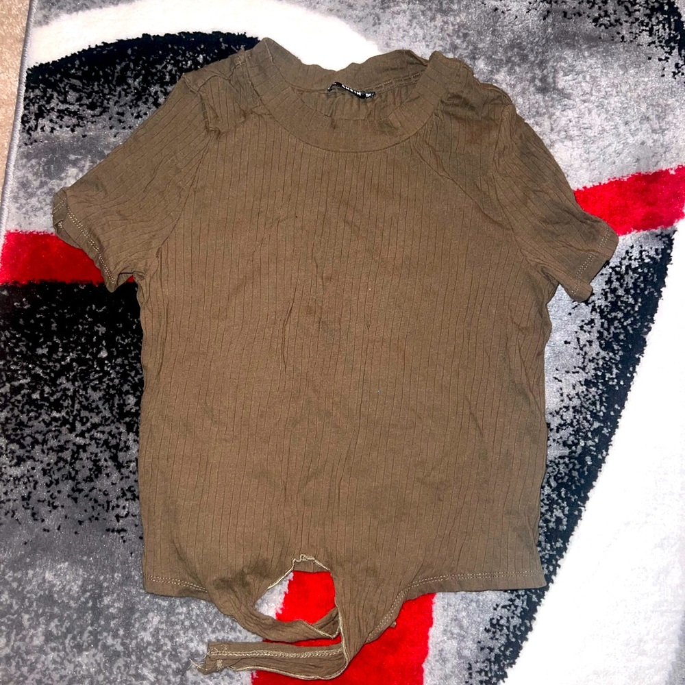 Olive green top. NEVER WORN